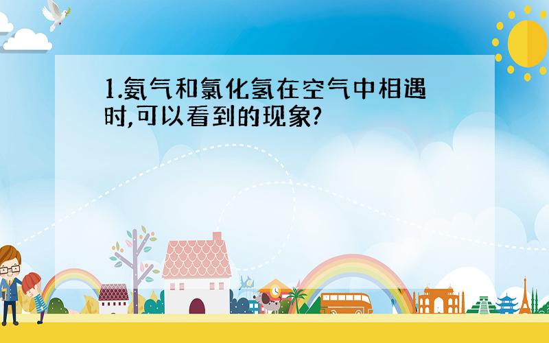 1.氨气和氯化氢在空气中相遇时,可以看到的现象?