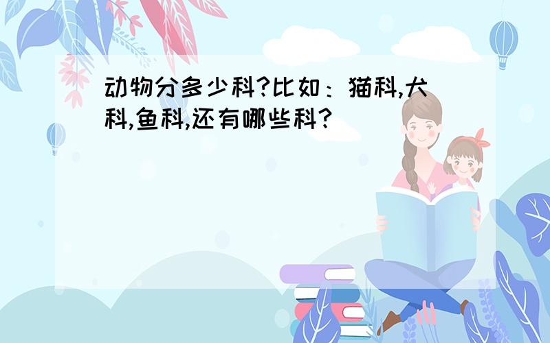 动物分多少科?比如：猫科,犬科,鱼科,还有哪些科?