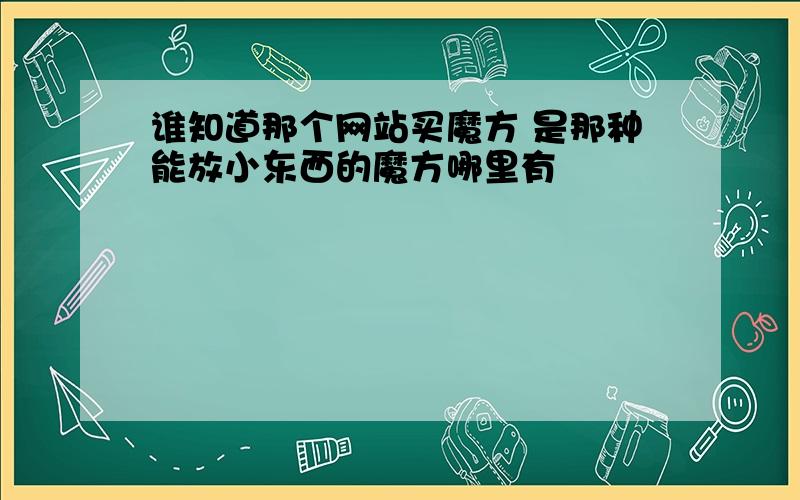 谁知道那个网站买魔方 是那种能放小东西的魔方哪里有