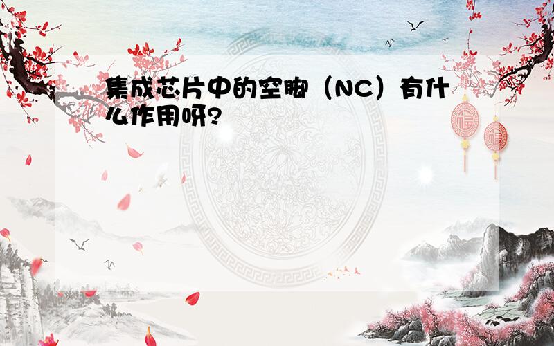 集成芯片中的空脚（NC）有什么作用呀?