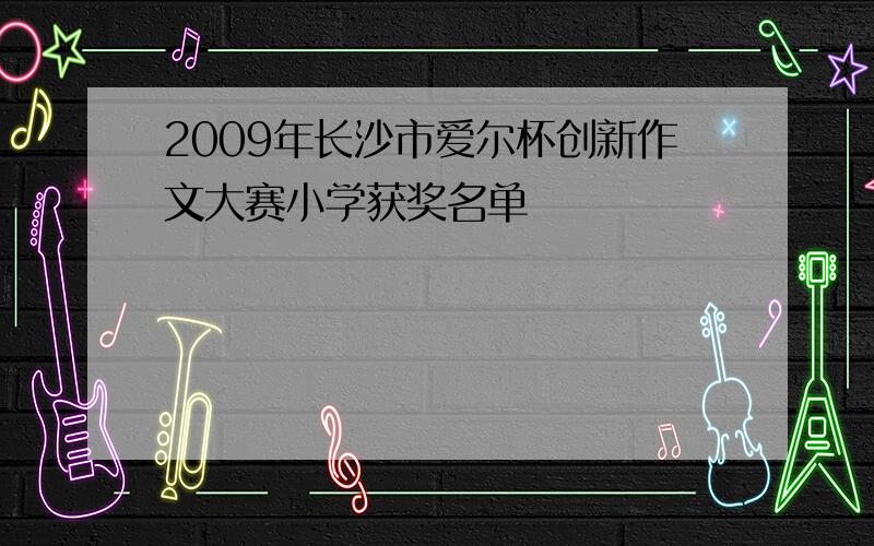 2009年长沙市爱尔杯创新作文大赛小学获奖名单