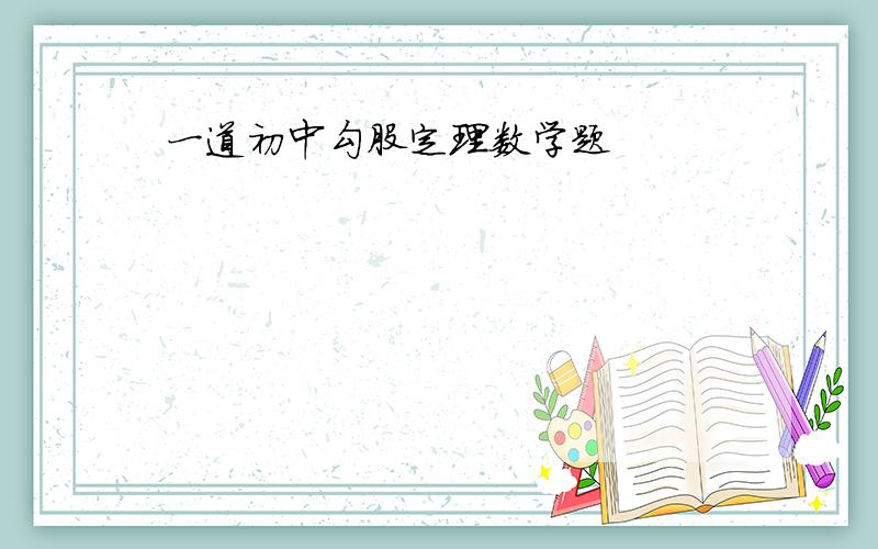 一道初中勾股定理数学题