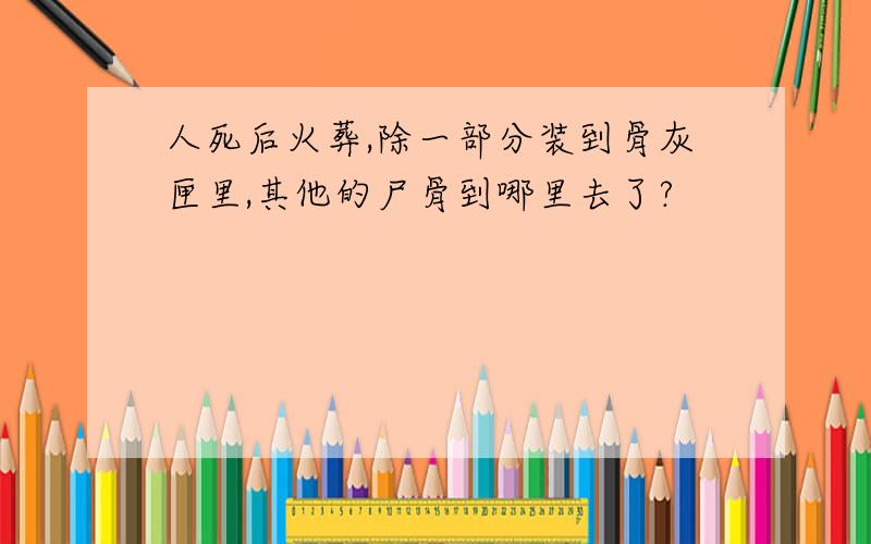 人死后火葬,除一部分装到骨灰匣里,其他的尸骨到哪里去了?