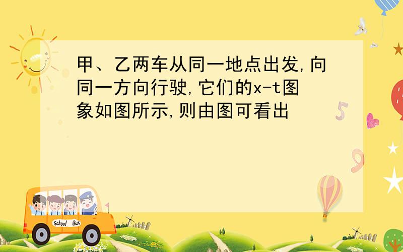 甲、乙两车从同一地点出发,向同一方向行驶,它们的x-t图象如图所示,则由图可看出