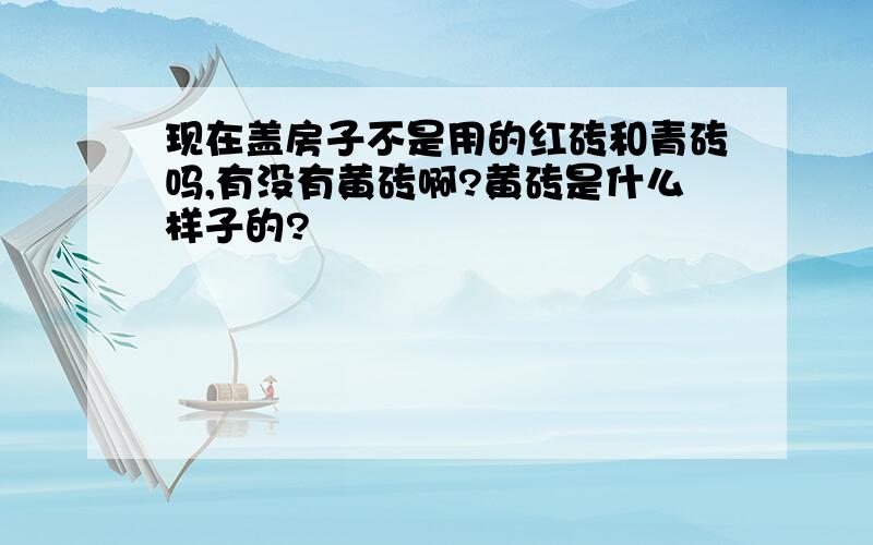 现在盖房子不是用的红砖和青砖吗,有没有黄砖啊?黄砖是什么样子的?