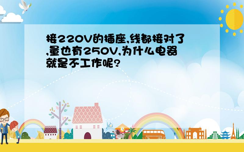 接220V的插座,线都接对了,量也有250V,为什么电器就是不工作呢?