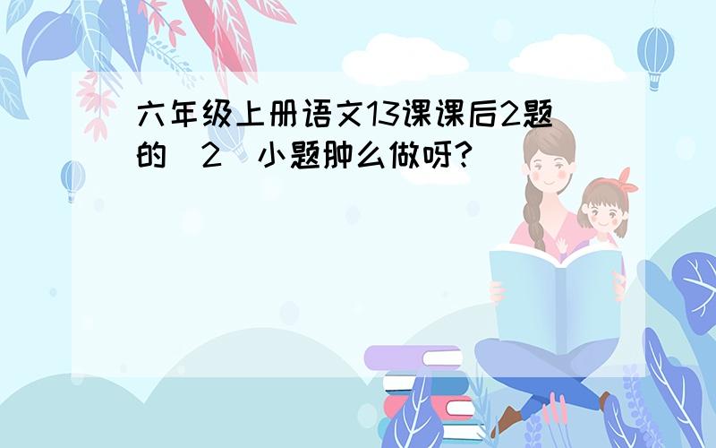 六年级上册语文13课课后2题的（2）小题肿么做呀?