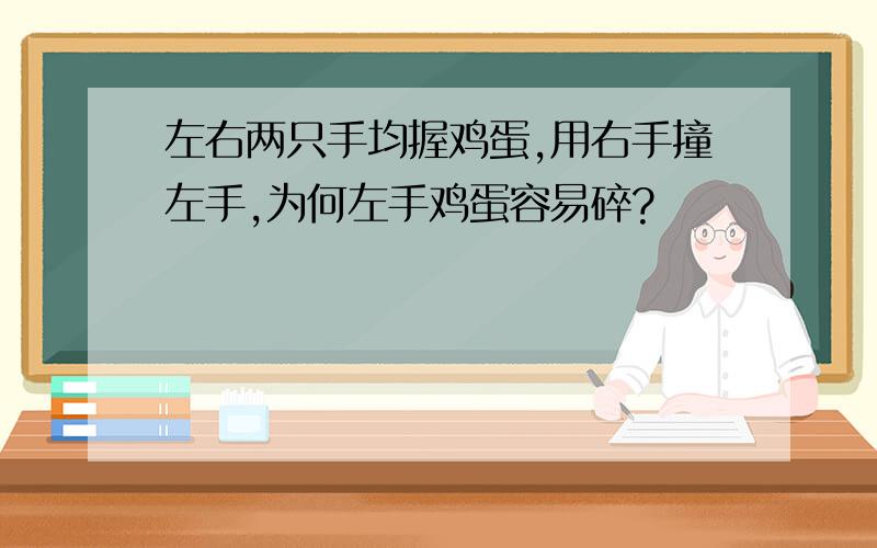 左右两只手均握鸡蛋,用右手撞左手,为何左手鸡蛋容易碎?