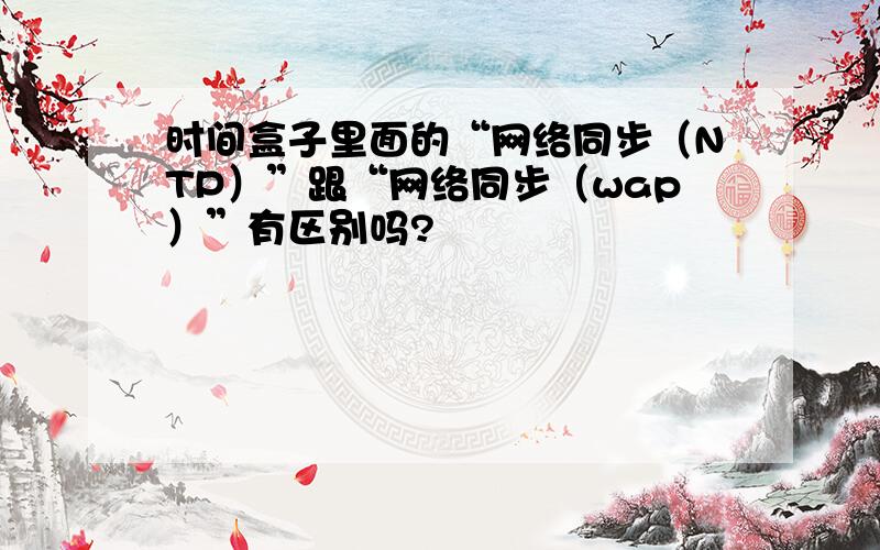 时间盒子里面的“网络同步（NTP）”跟“网络同步（wap）”有区别吗?