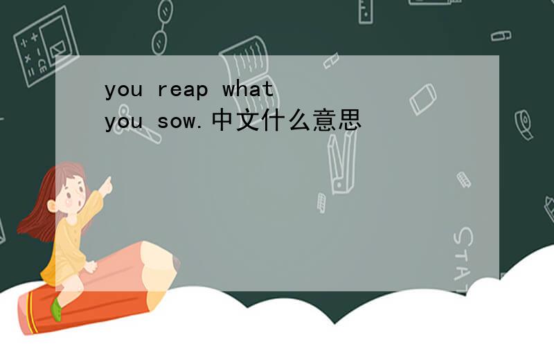 you reap what you sow.中文什么意思