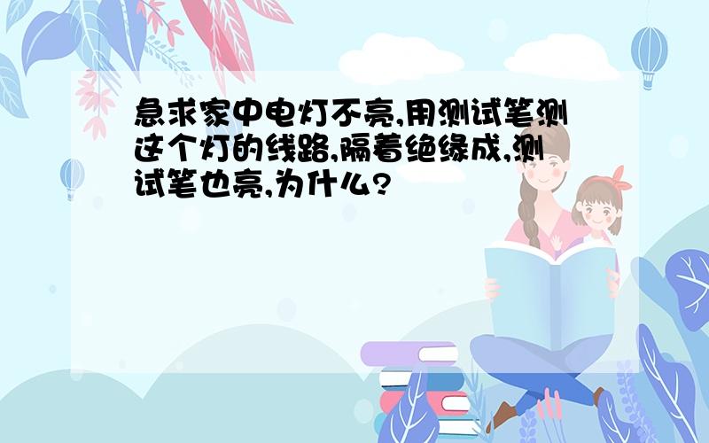 急求家中电灯不亮,用测试笔测这个灯的线路,隔着绝缘成,测试笔也亮,为什么?