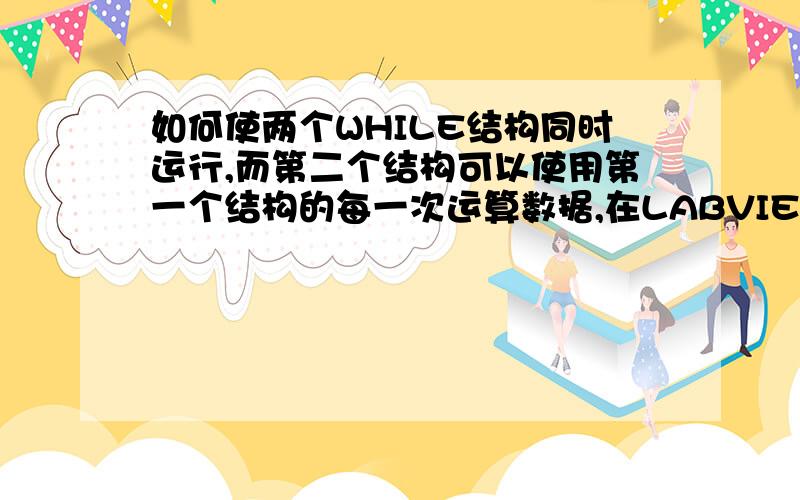 如何使两个WHILE结构同时运行,而第二个结构可以使用第一个结构的每一次运算数据,在LABVIEW程序中