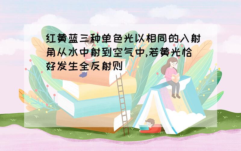 红黄蓝三种单色光以相同的入射角从水中射到空气中,若黄光恰好发生全反射则