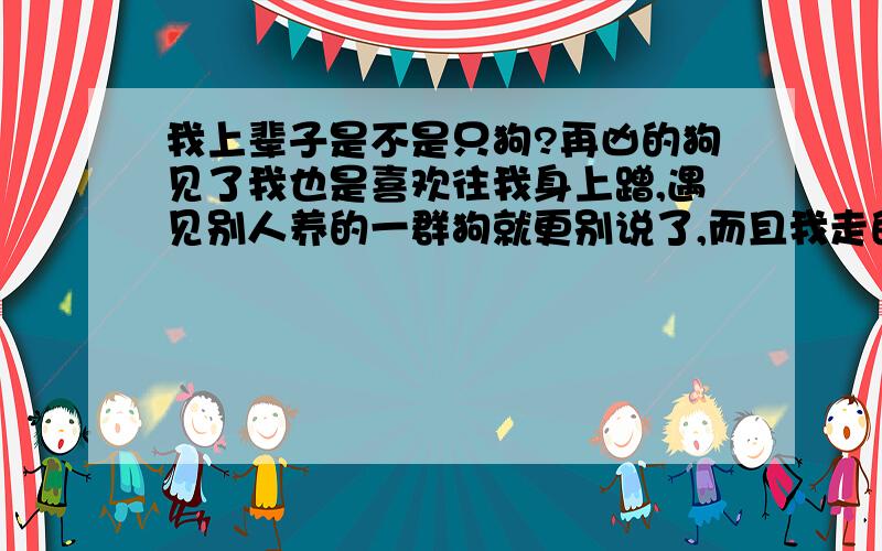 我上辈子是不是只狗?再凶的狗见了我也是喜欢往我身上蹭,遇见别人养的一群狗就更别说了,而且我走的时候它们还喜欢跟着我.同样