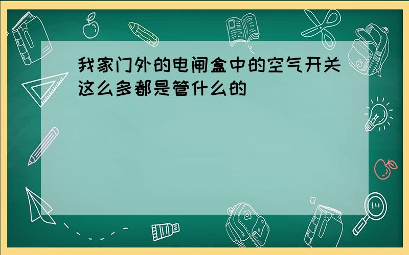 我家门外的电闸盒中的空气开关这么多都是管什么的