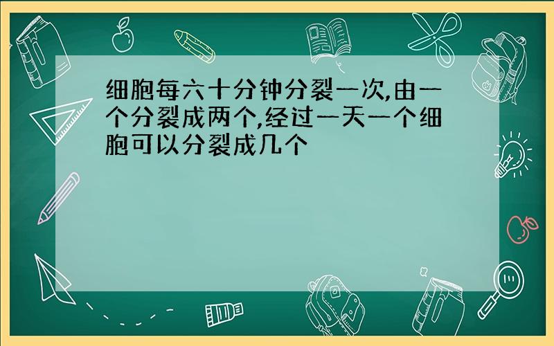 细胞每六十分钟分裂一次,由一个分裂成两个,经过一天一个细胞可以分裂成几个