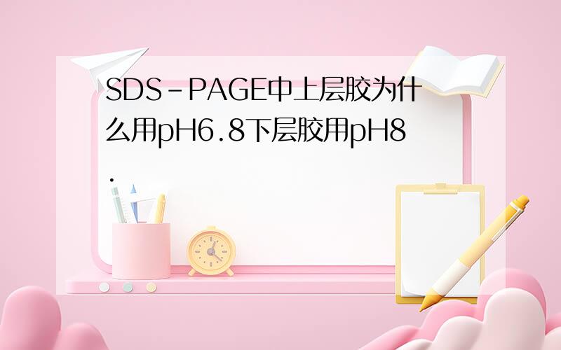 SDS-PAGE中上层胶为什么用pH6.8下层胶用pH8.