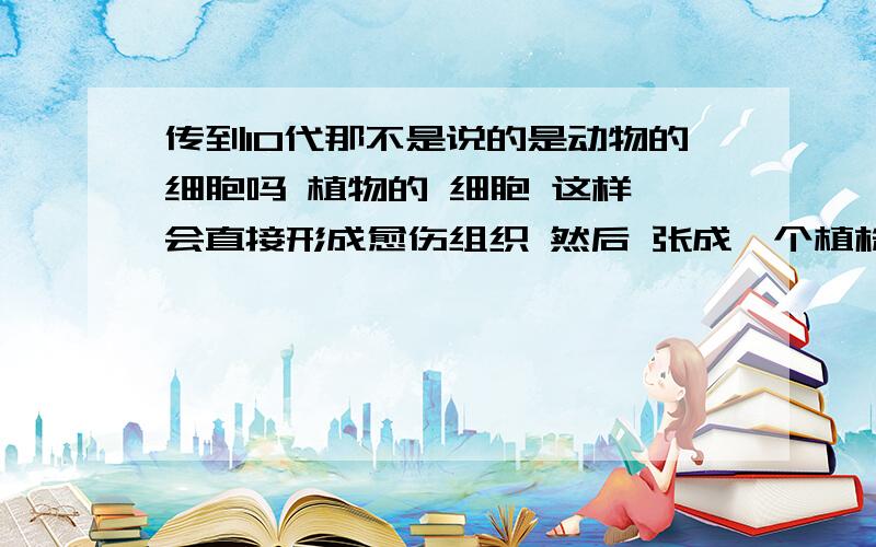 传到10代那不是说的是动物的细胞吗 植物的 细胞 这样 会直接形成愈伤组织 然后 张成一个植株啊