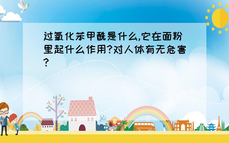 过氧化苯甲酰是什么,它在面粉里起什么作用?对人体有无危害?