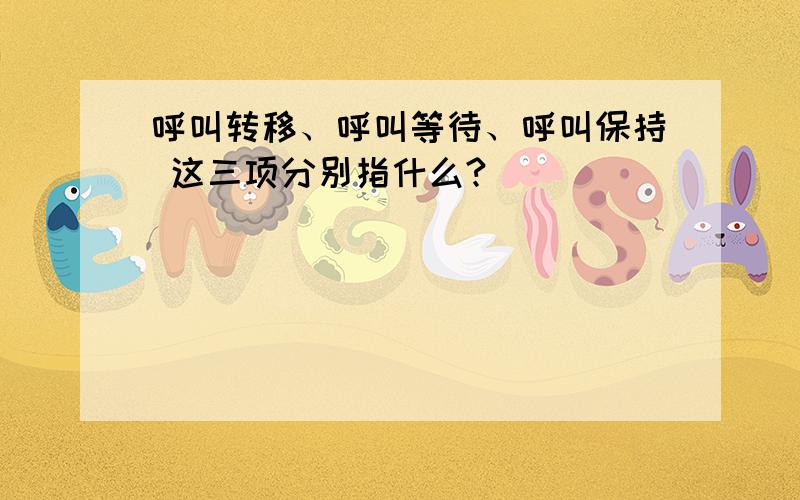 呼叫转移、呼叫等待、呼叫保持 这三项分别指什么?