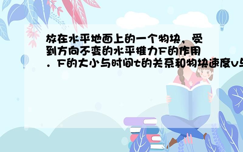 放在水平地面上的一个物块，受到方向不变的水平推力F的作用．F的大小与时间t的关系和物块速度v与时间t的关系如图所示，取重