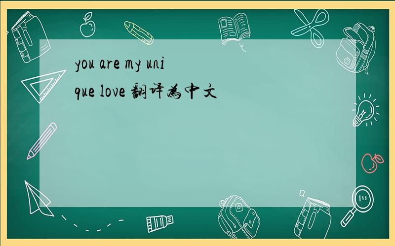 you are my unique love 翻译为中文