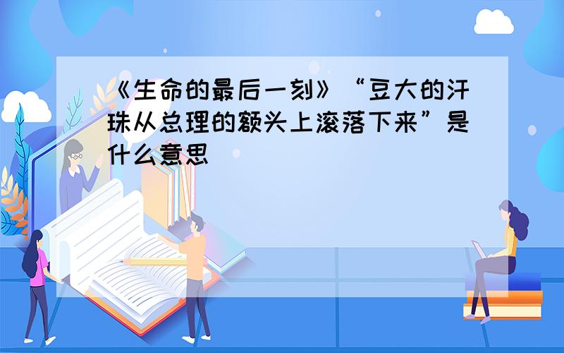 《生命的最后一刻》“豆大的汗珠从总理的额头上滚落下来”是什么意思