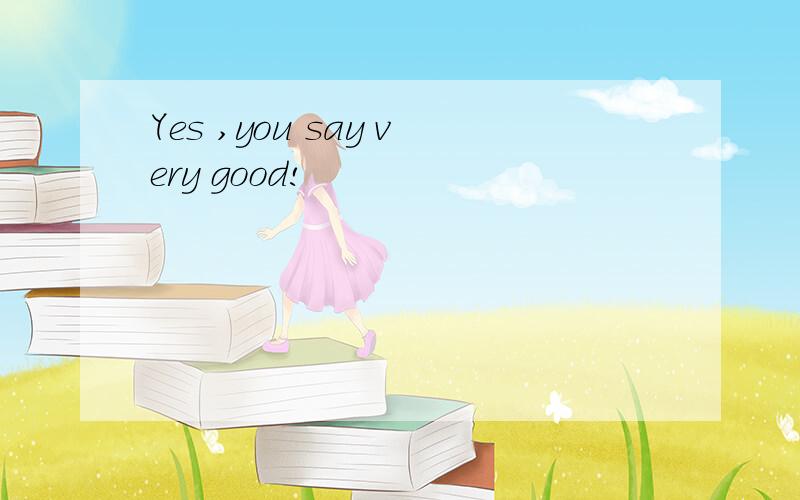 Yes ,you say very good!