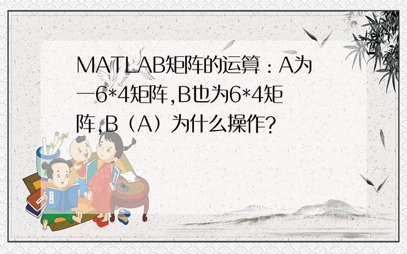 MATLAB矩阵的运算：A为一6*4矩阵,B也为6*4矩阵,B（A）为什么操作?