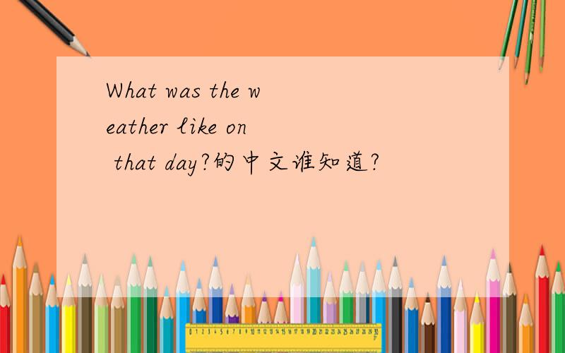 What was the weather like on that day?的中文谁知道?