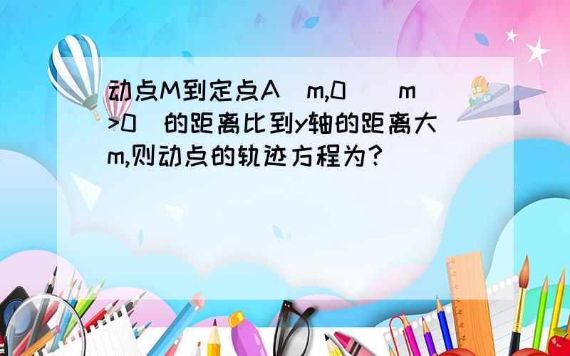 动点M到定点A(m,0)(m>0)的距离比到y轴的距离大m,则动点的轨迹方程为?