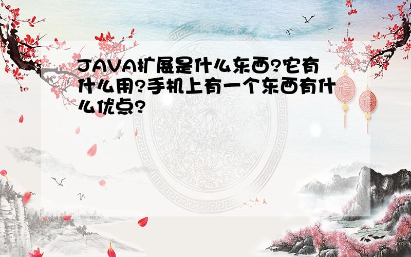 JAVA扩展是什么东西?它有什么用?手机上有一个东西有什么优点?