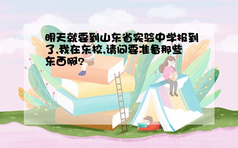 明天就要到山东省实验中学报到了,我在东校,请问要准备那些东西啊?