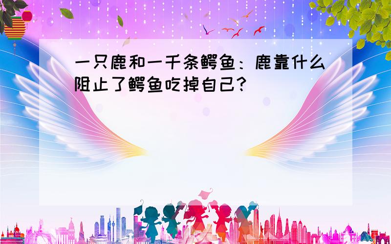 一只鹿和一千条鳄鱼：鹿靠什么阻止了鳄鱼吃掉自己?