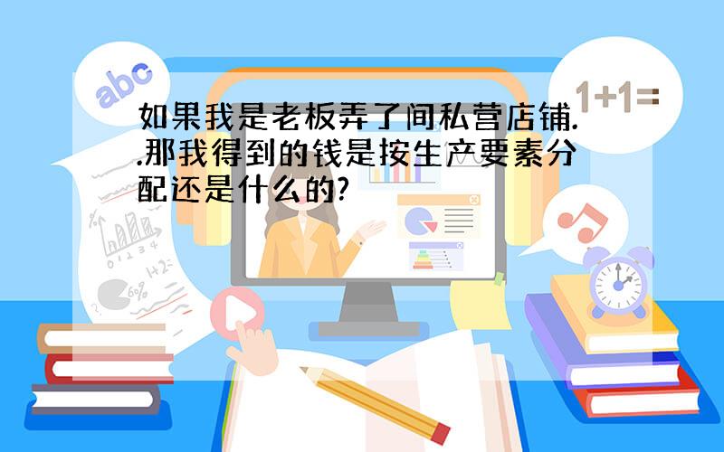 如果我是老板弄了间私营店铺..那我得到的钱是按生产要素分配还是什么的?