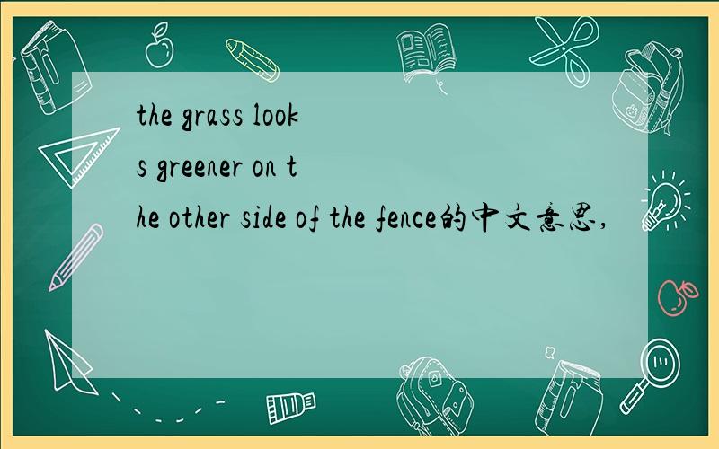 the grass looks greener on the other side of the fence的中文意思,