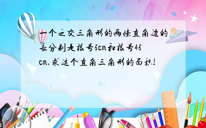 一个之交三角形的两条直角边的长分别是根号5cm和根号45cm,求这个直角三角形的面积!