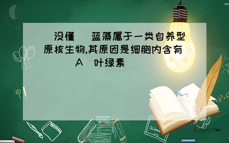 (没懂） 蓝藻属于一类自养型原核生物,其原因是细胞内含有( ) A．叶绿素