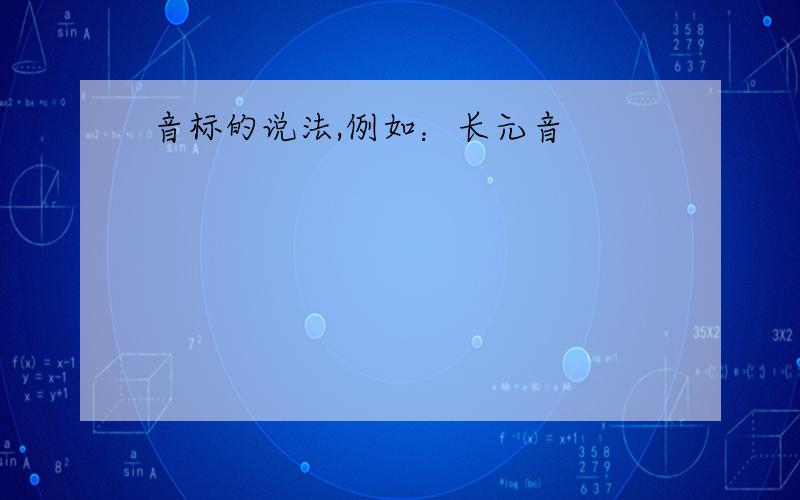 音标的说法,例如：长元音