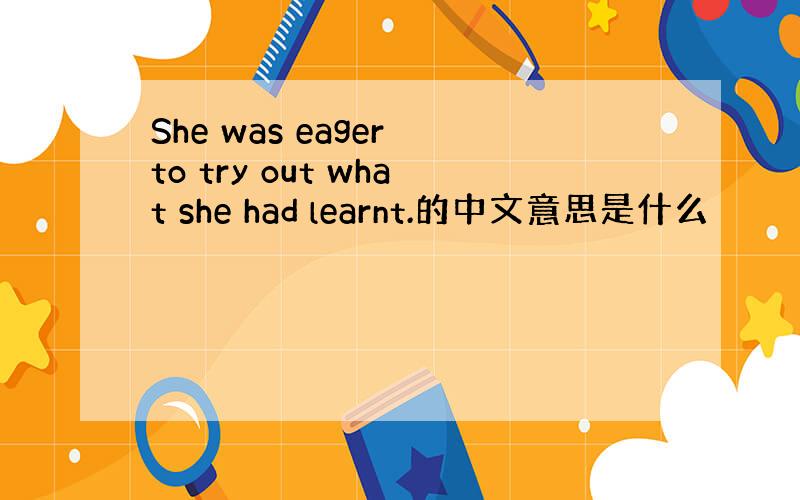 She was eager to try out what she had learnt.的中文意思是什么