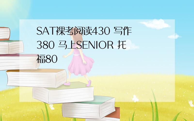 SAT裸考阅读430 写作 380 马上SENIOR 托福80