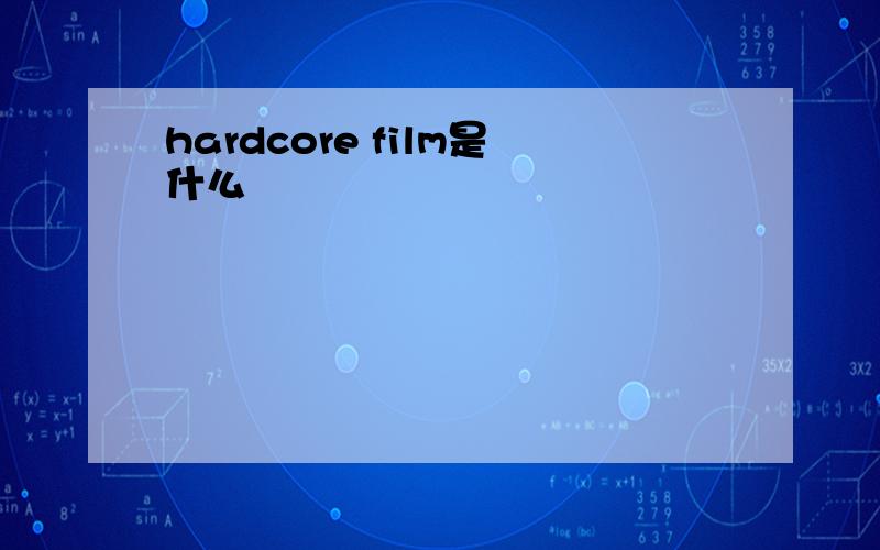 hardcore film是什么