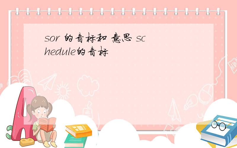 sor 的音标和 意思 schedule的音标