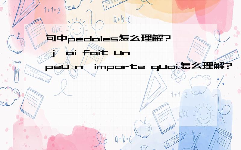 句中pedales怎么理解? j'ai fait un peu n'importe quoi.怎么理解?