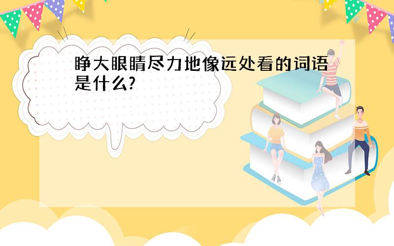 睁大眼睛尽力地像远处看的词语是什么?