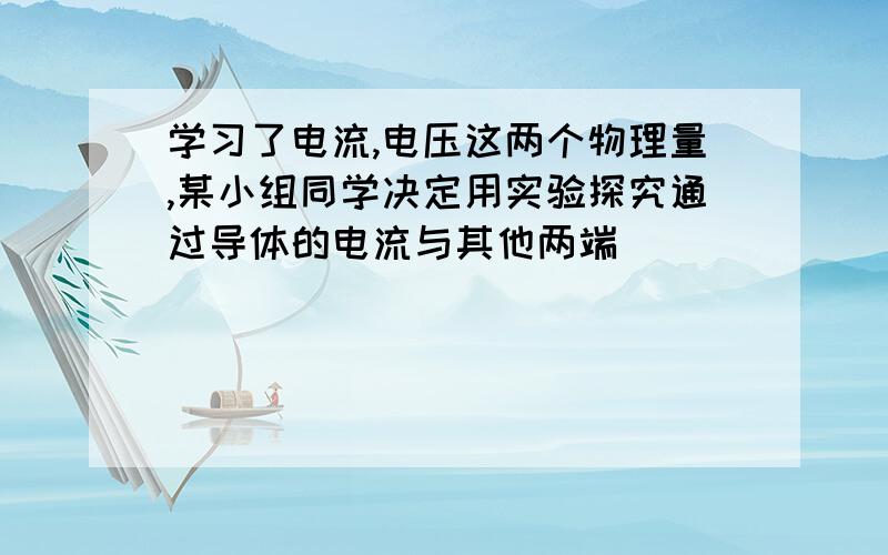 学习了电流,电压这两个物理量,某小组同学决定用实验探究通过导体的电流与其他两端