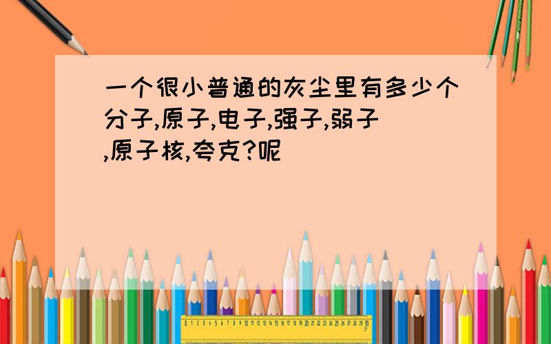 一个很小普通的灰尘里有多少个分子,原子,电子,强子,弱子,原子核,夸克?呢