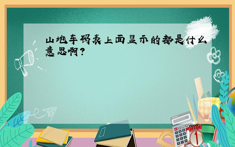 山地车码表上面显示的都是什么意思啊?