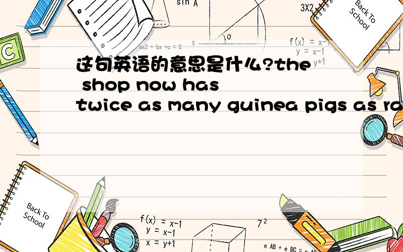 这句英语的意思是什么?the shop now has twice as many guinea pigs as rab