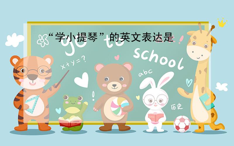 “学小提琴”的英文表达是